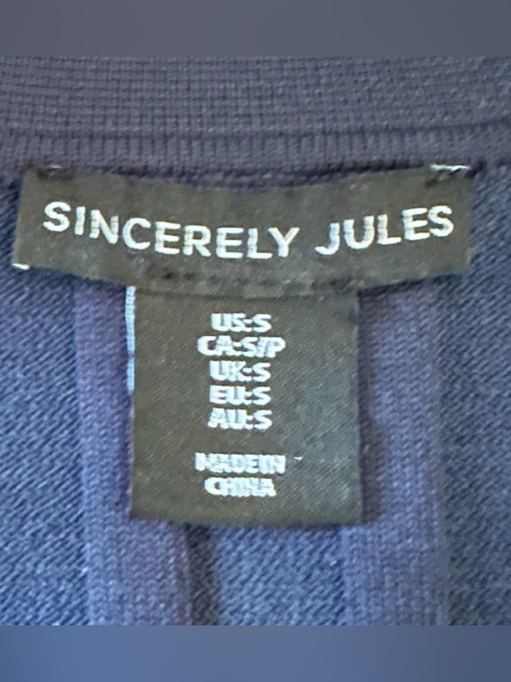 Sincerely Jules Navy Ribbed Sweater Sleeveless Collared Top Size S Preppy Chic - Picture 4 of 5